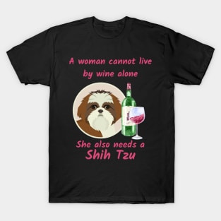 Shih Tzu and Wine T-Shirt